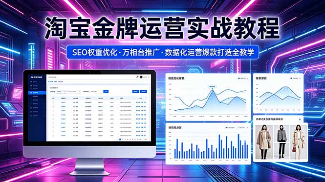 （18507期）2026 淘宝金牌运营实战教程，SEO权重优化万相台推广，数据化运营爆款打造全教学-翌晨科技网