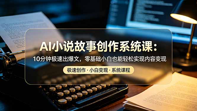 （19053期）AI小说故事创作系统课：10分钟极速出爆文，零基础小白也能轻松实现内容变现-翌晨科技网