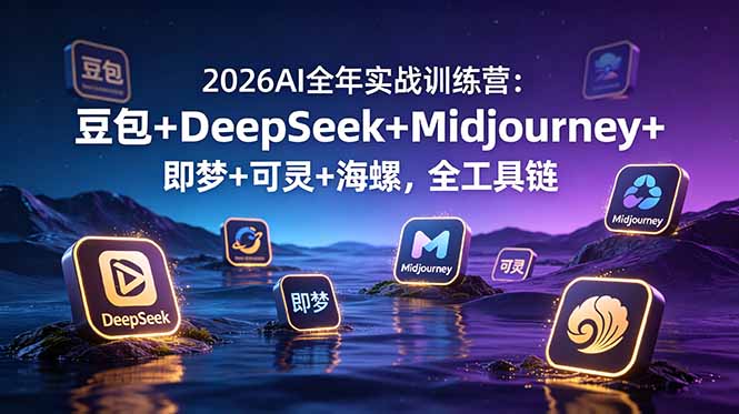 （19038期）2026AI全年实战训练营：豆包+DeepSeek+Midjourney+即梦+可灵+海螺，全工具链-翌晨科技网