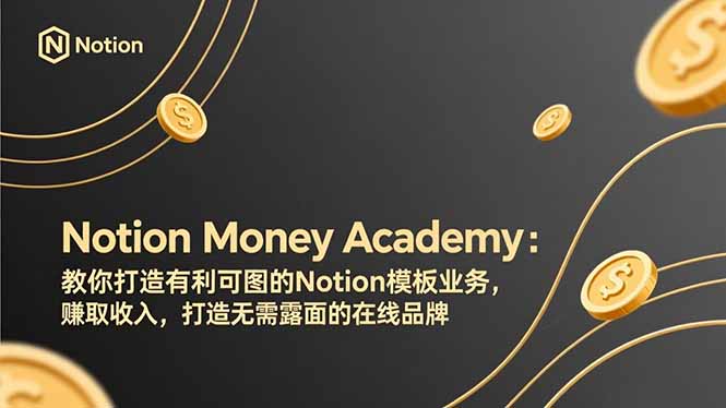 （17423期）Notion Money Academy：教你打造有利可图的Notion模板业务，赚取收入，打造无需露面的在线品牌-翌晨科技网