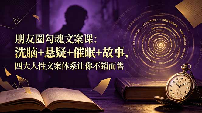 （19054期）朋友圈勾魂文案课：洗脑+悬疑+催眠+故事，四大人性文案体系让你不销而售-翌晨科技网