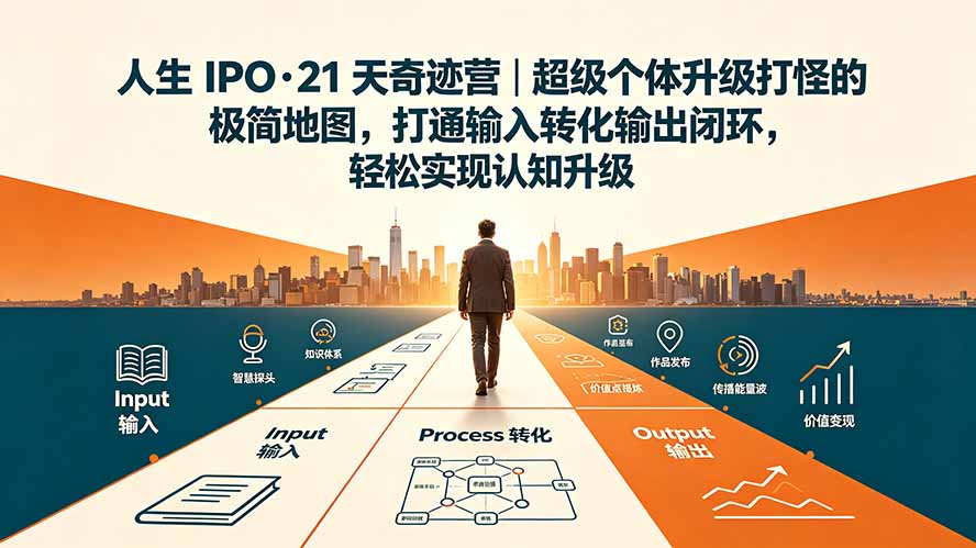 （19532期）人生 IPO-21 天奇迹营｜超级个体升级打怪的极简地图，打通输入转化输出闭环，轻松实现认知升级-翌晨科技网