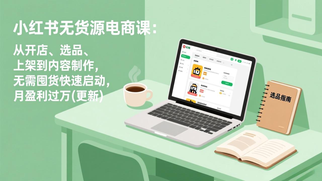 （18420期）小红书无货源电商课(5月12更新)：从开店、选品、上架到内容制作，无需囤货快速启动，月盈利过万-翌晨科技网