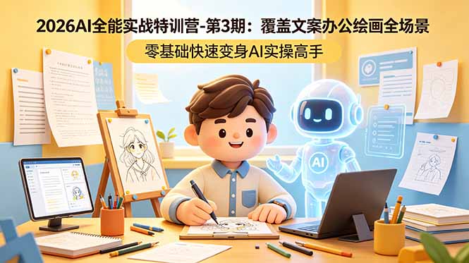 （18572期）2026AI全能实战特训营-第3期：覆盖文案办公绘画全场景 零基础快速变身AI实操高手-翌晨科技网