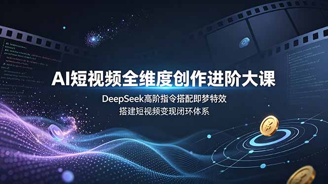 （19153期）AI短视频全维度创作进阶大课，DeepSeek高阶指令搭配即梦特效，搭建短视频变现闭环体系-翌晨科技网