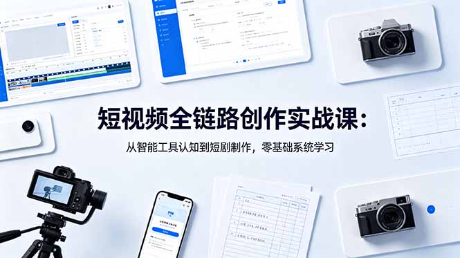（18683期）短视频全链路创作实战课：从智能工具认知到短剧制作，零基础系统学习-翌晨科技网