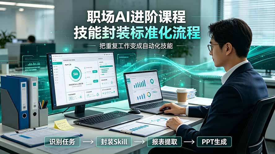 （19369期）职场AI进阶课程；多类实用Skill工具实操，专属技能封装标准化流程，报表行业报告一键提取核心内容-翌晨科技网