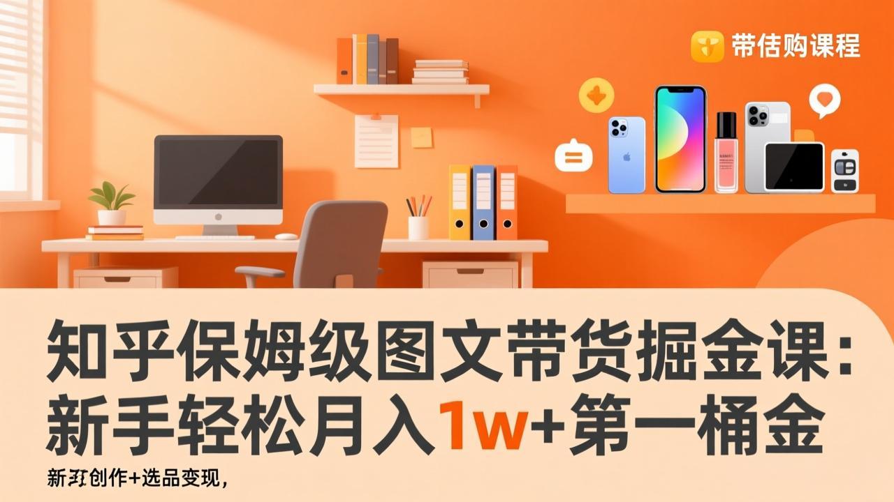 （17353期）知乎保姆级图文带货掘金课：账号打造+爆文创作+选品变现，新手轻松月入1w+第一桶金-翌晨科技网