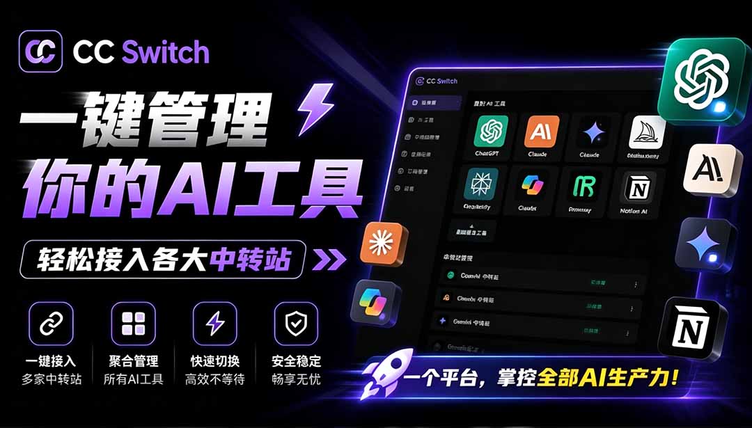（19335期）一键给Chatgpt、Codex、Claude接入地第三方中转站，CC Switch统一管理你的 AI 编程工具工作流-翌晨科技网
