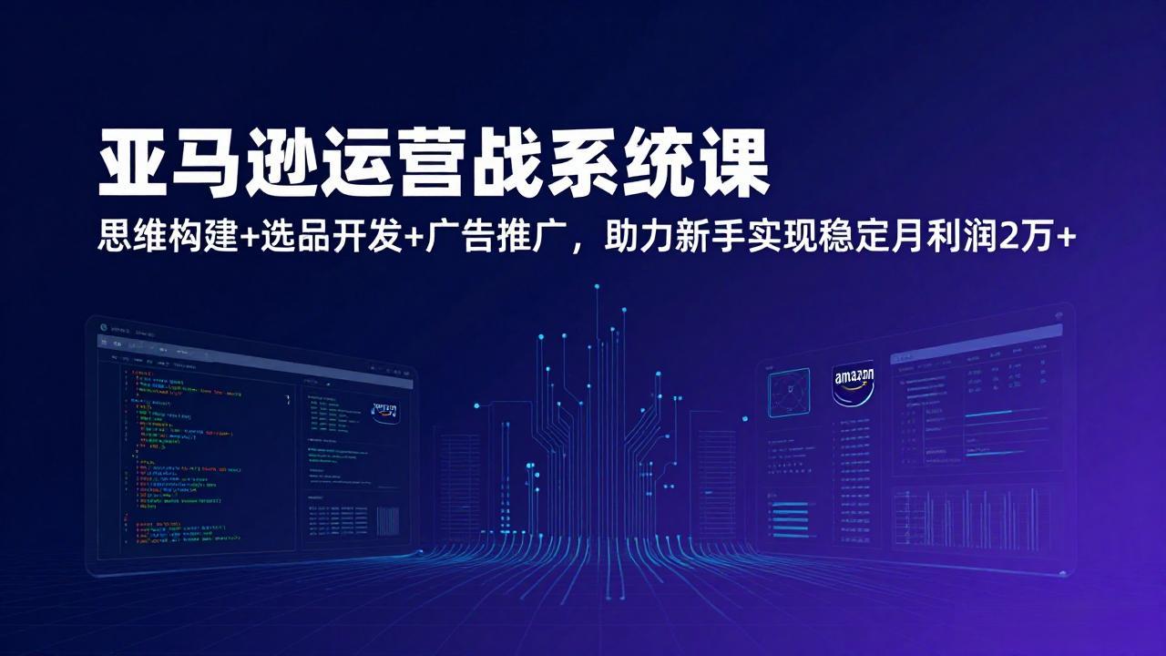 （17311期）亚马逊运营实战系统课，思维构建+选品开发+广告推广，助力新手实现稳定月利润2万+（更新）-翌晨科技网