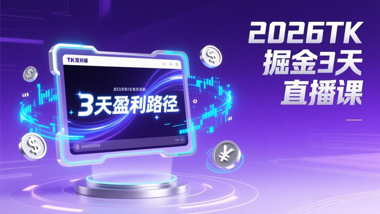 （17147期）2026TK掘金直播课，起号涨粉+直播带货+商单变现+3天打通盈利路径，月入过万美金-翌晨科技网