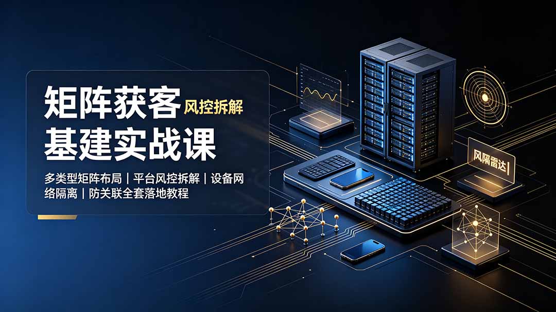 （19319期）矩阵获客基建实战课：多类型矩阵布局｜平台风控拆解｜设备网络隔离｜防关联全套落地教程-翌晨科技网