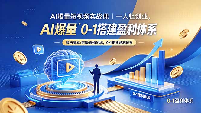 （18652期）AI爆量短视频实战课｜一人轻创业，算法脚本剪辑直播同城，0-1搭建盈利体系-翌晨科技网