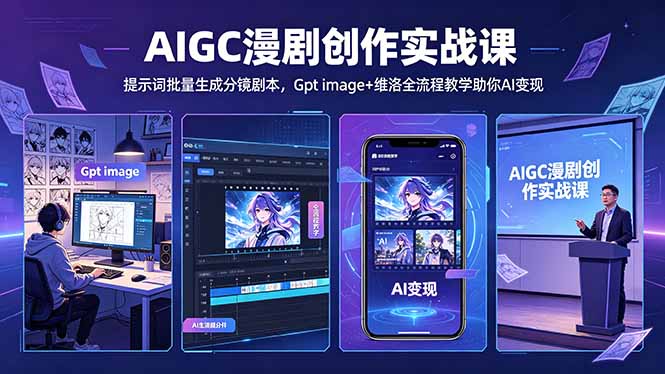 （18482期）AIGC漫剧创作实战课-更新5月16，提示词批量生成分镜剧本，Gpt image+维洛全流程教学助你AI变现-翌晨科技网