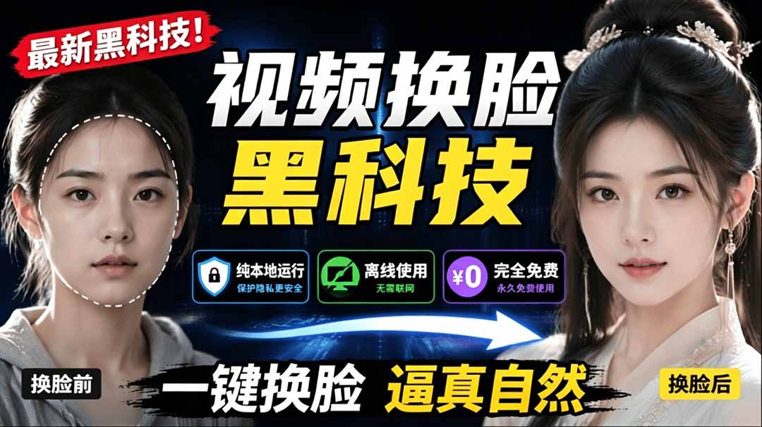 (19025期)AI 人工智能如此夸张?一键视频换脸黑科技,纯本地离线运行,本地视频换脸娱乐工具, AI FaceSwap-翌晨科技网