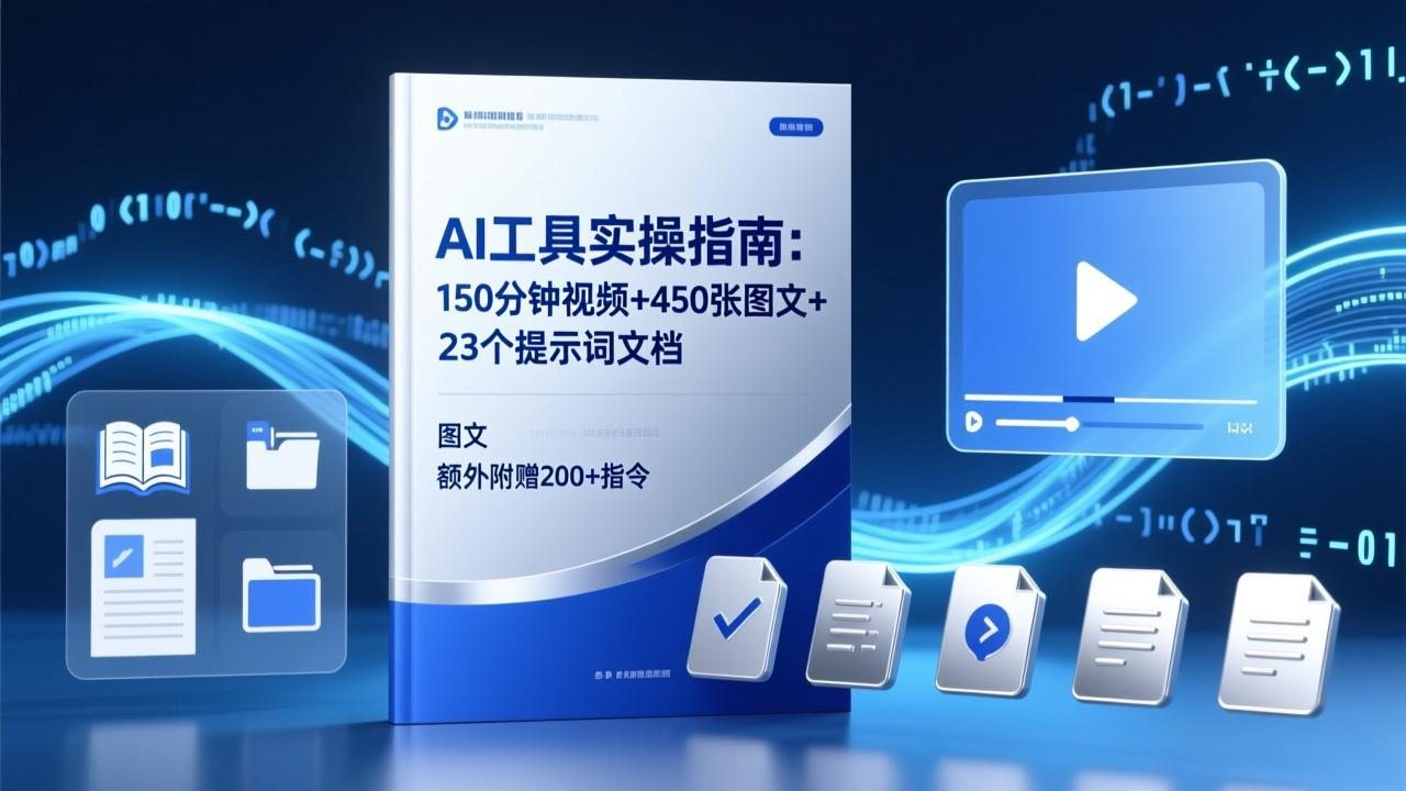 （17504期）AI工具实操指南：150分钟视频+450张图文+23个提示词文档，额外附赠200+指令-翌晨科技网