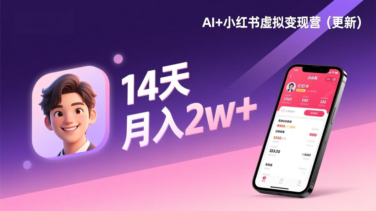 （17275期）AI+小红书虚拟变现营（更新），14天掌握选品、笔记、成交，打造自动化月入2w+事业-翌晨科技网
