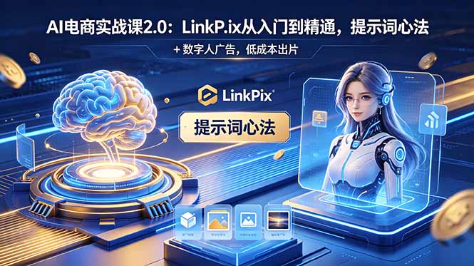（18655期）AI 电商实战课2.0｜LinkPix 从入门到精通，提示词心法 + 数字人广告，低成本出片-翌晨科技网