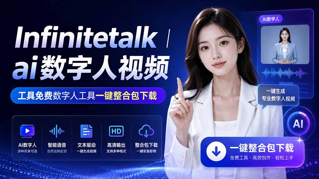 （20008期）Infinitetalk丨ai数字人视频-工具免费数字人工具一键整合包下载-翌晨科技网