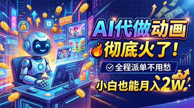 （19828期）AI代做动画，彻底火了！全程派单不用愁，小白也能月入2W-翌晨科技网