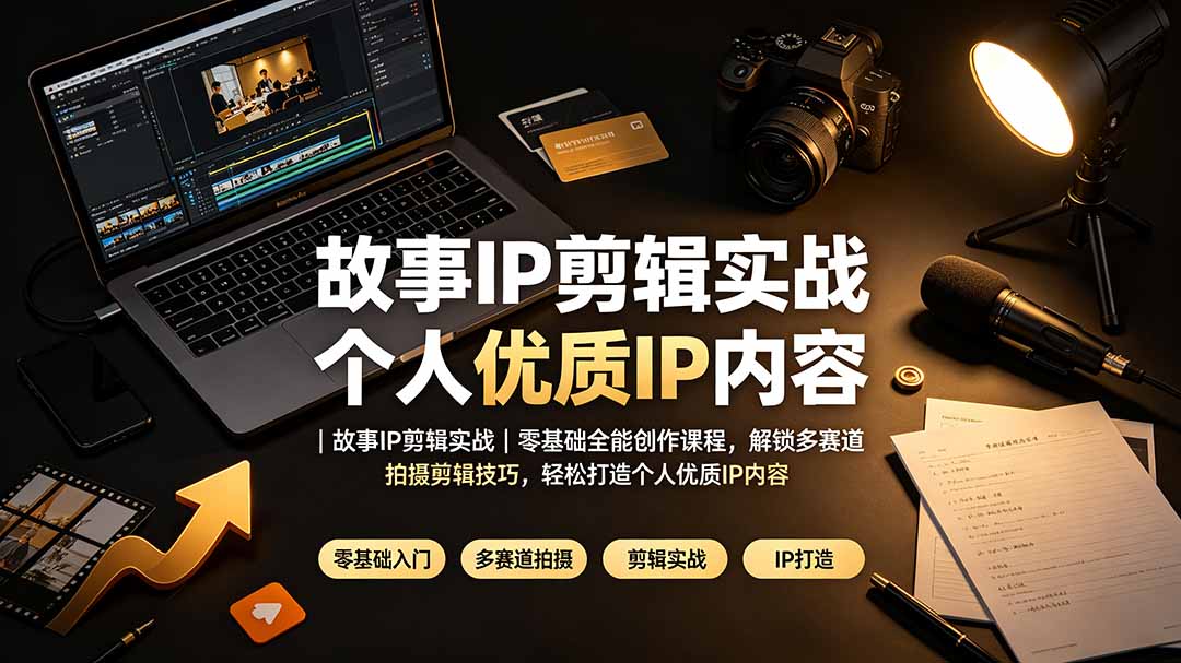 （19550期）故事IP剪辑实战｜零基础全能创作课程，解锁多赛道拍摄剪辑技巧，轻松打造个人优质IP内容-翌晨科技网