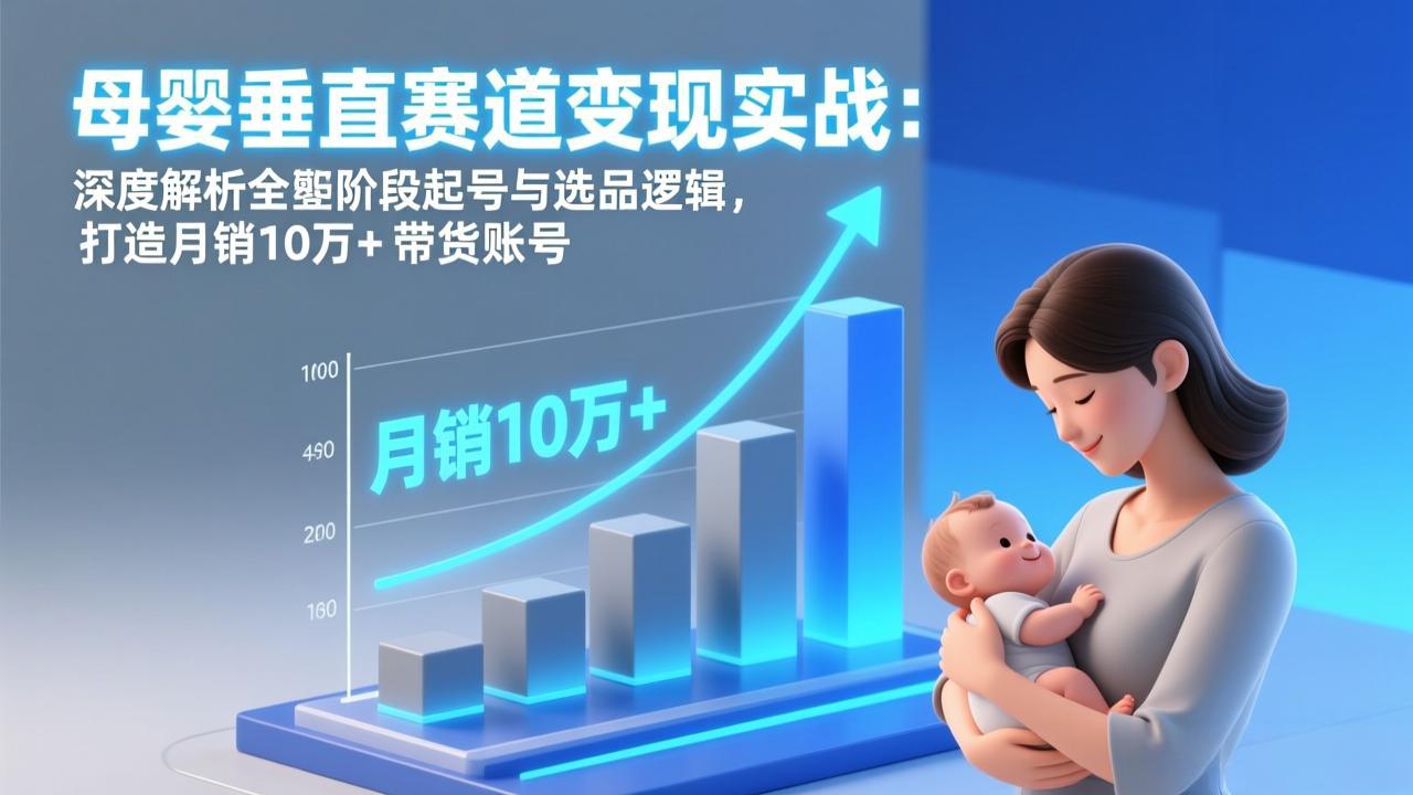 （17233期）母婴垂直赛道变现实战：深度解析三大阶段起号与选品逻辑，打造月销10万+带货账号-翌晨科技网