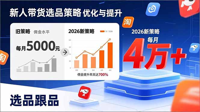 （17480期）新人带货别瞎选品！这套2026全新选品跟品策略，让我的佣金从0做到每月4万+-翌晨科技网
