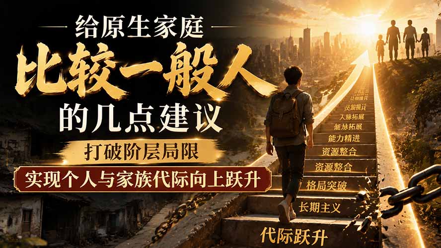 （19708期）付费文章：给原生家庭比较一般人的几点建议，打破阶层局限，实现个人与家族代际向上跃升-翌晨科技网