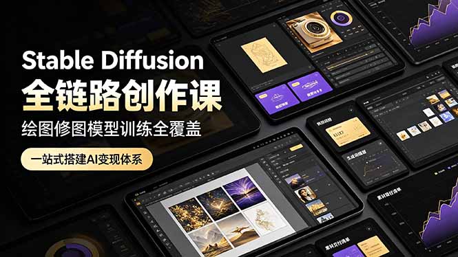 （19154期）Stable Diffusion全链路创作课，绘图修图模型训练全覆盖，一站式搭建AI变现体系-翌晨科技网