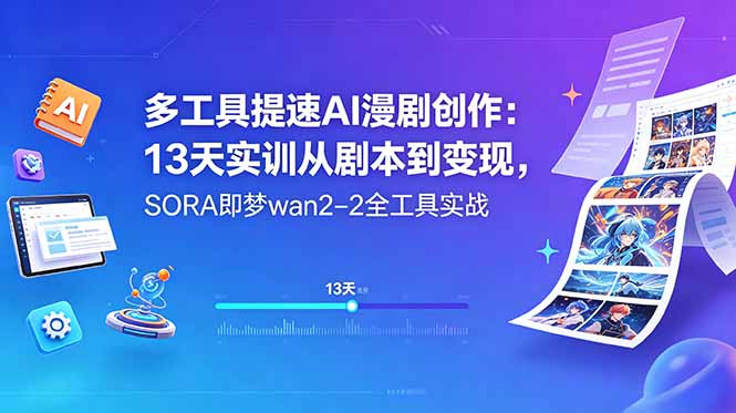（18707期）多工具提速AI漫剧创作：13天实训从剧本到变现，SORA即梦wan2-2全工具实战-翌晨科技网