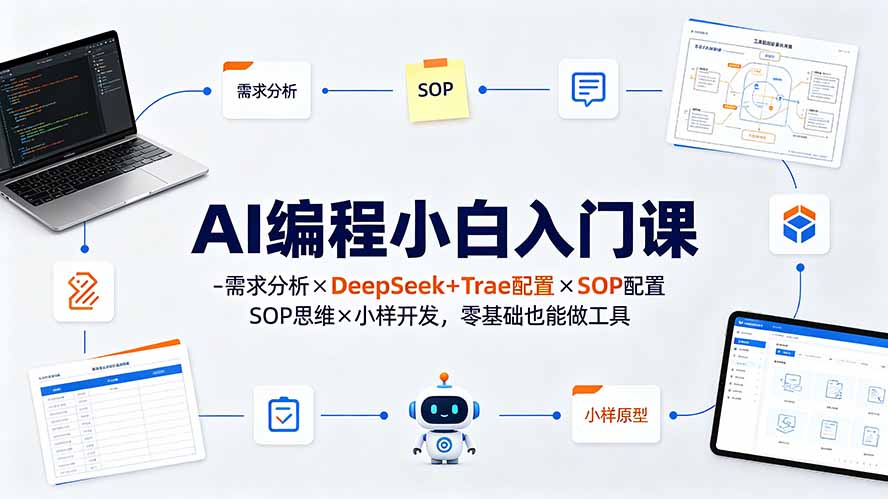 （19539期）AI编程小白入门课-需求分析×DeepSeek+Trae配置×SOP思维×小样开发，零基础也能做工具-翌晨科技网