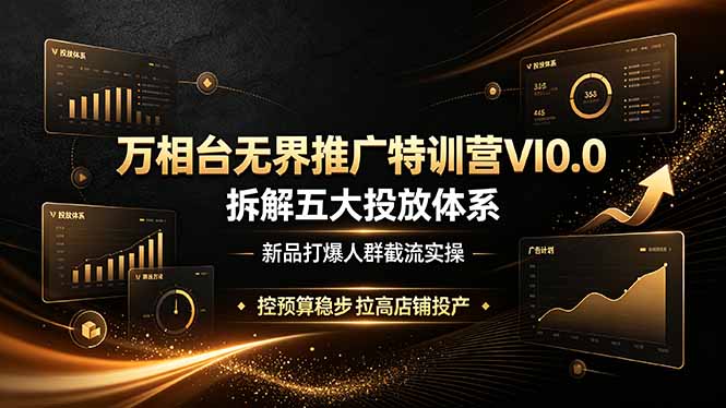 （19184期）万相台无界推广特训营VI0.0，拆解五大投放体系，新品打爆人群截流实操，控预算稳步拉高店铺投产-翌晨科技网