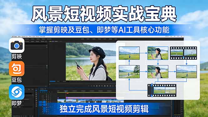 （17704期）风景短视频实战宝典：掌握剪映及豆包、即梦等AI工具的核心功能，独立完成风景短视频剪辑-翌晨科技网