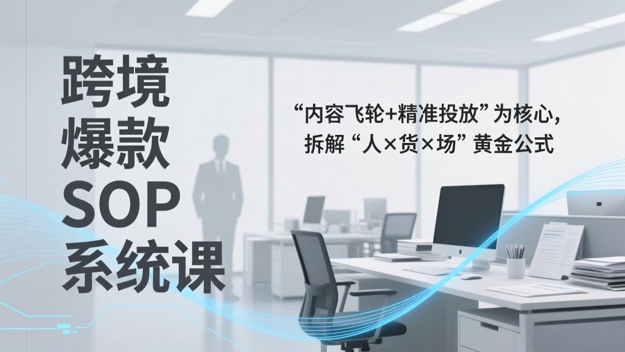 （17370期）跨境爆款SOP系统课，“内容飞轮+精准投放”为核心，拆解“人×货×场”黄金公式-翌晨科技网