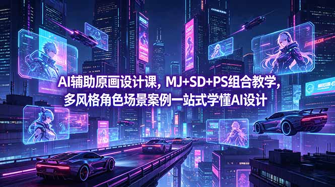 （18731期）AI辅助原画设计课，MJ+SD+PS组合教学，多风格角色场景案例一站式学懂AI设计-翌晨科技网