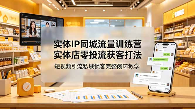 （18999期）实体IP同城流量训练营：实体店零投流获客打法，短视频引流私域锁客完整闭环教学-翌晨科技网