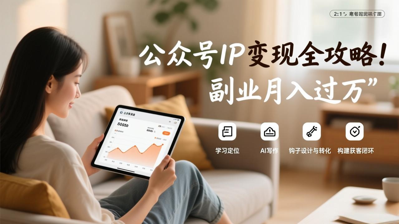 （17275期）公众号IP变现全攻略，学习定位、AI写作、钩子设计与转化，构建获客闭环，副业月入过万-翌晨科技网