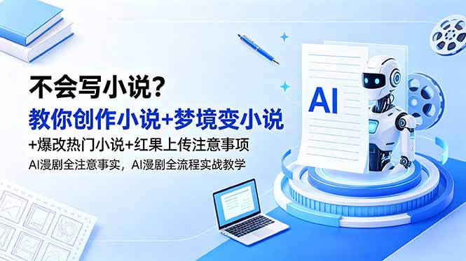 （18801期）不会写小说？教你创作小说+梦境变小说+爆改热门小说+红果上传注意事项，AI漫剧全流程实战教学-翌晨科技网
