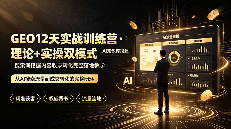 （19277期）GEO12天实战训练营·理论+实操双模式｜AI知识库搭建｜搜索词挖掘内容收录转化完整落地教学-翌晨科技网