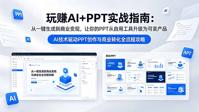 （18448期）玩赚AI+PPT实战指南-更新5月13：从一键生成到商业变现，让你的PPT从自用工具升级为可卖产品-翌晨科技网