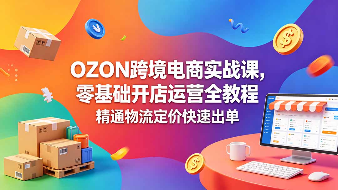 （18746期）OZON 跨境电商实战课，零基础开店运营全教程，精通物流定价快速出单-翌晨科技网