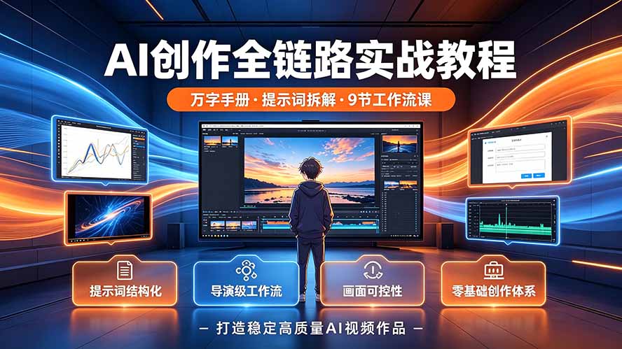 （19247期）AI创作全链路实战教程｜万字手册·提示词拆解·9节工作流课，打造稳定高质量AI视频作品-翌晨科技网