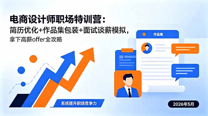 （18544期）电商设计师职场特训营：简历优化+作品集包装+面试谈薪模拟，拿下高薪offer全攻略-翌晨科技网