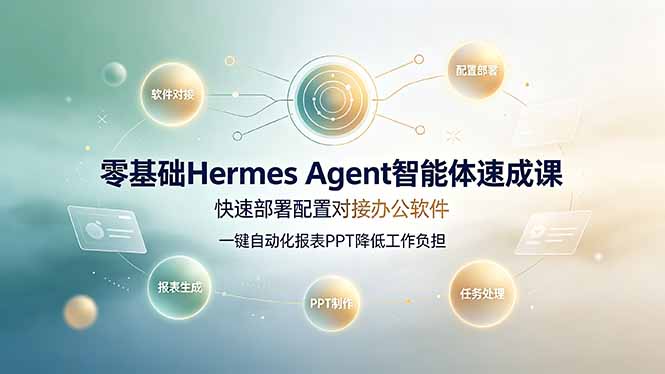 （19156期）零基础Hermes Agent智能体速成课，快速部署配置对接办公软件；一键自动化报表PPT降低工作负担-翌晨科技网