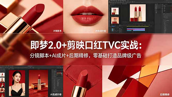 （18729期）即梦2.0+剪映口红TVC实战：分镜脚本+AI成片+后期精修，零基础打造品牌级广告-翌晨科技网
