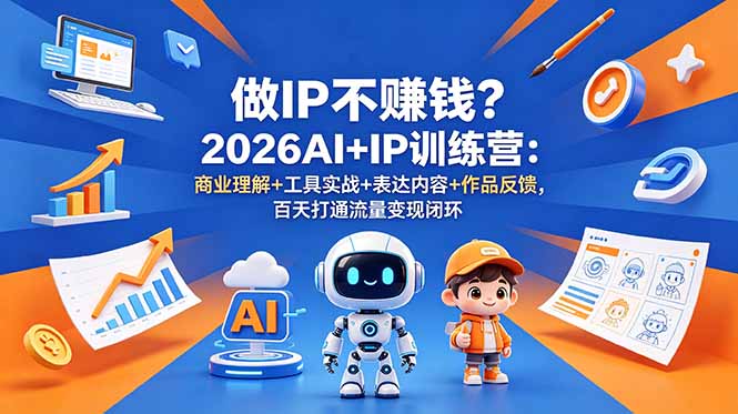 （18839期）做IP不赚钱？2026AI+IP训练营：商业理解+工具实战+表达内容+作品反馈，百天打通流量变现闭环-翌晨科技网