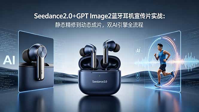 （18730期）Seedance2.0+GPT Image2蓝牙耳机宣传片实战：静态精修到动态成片，双AI引擎全流程-翌晨科技网