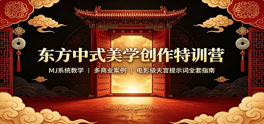 东方中式美学创作特训营：MJ系统教学，多商业案例，电影级天宫提示词全套指南-翌晨科技网
