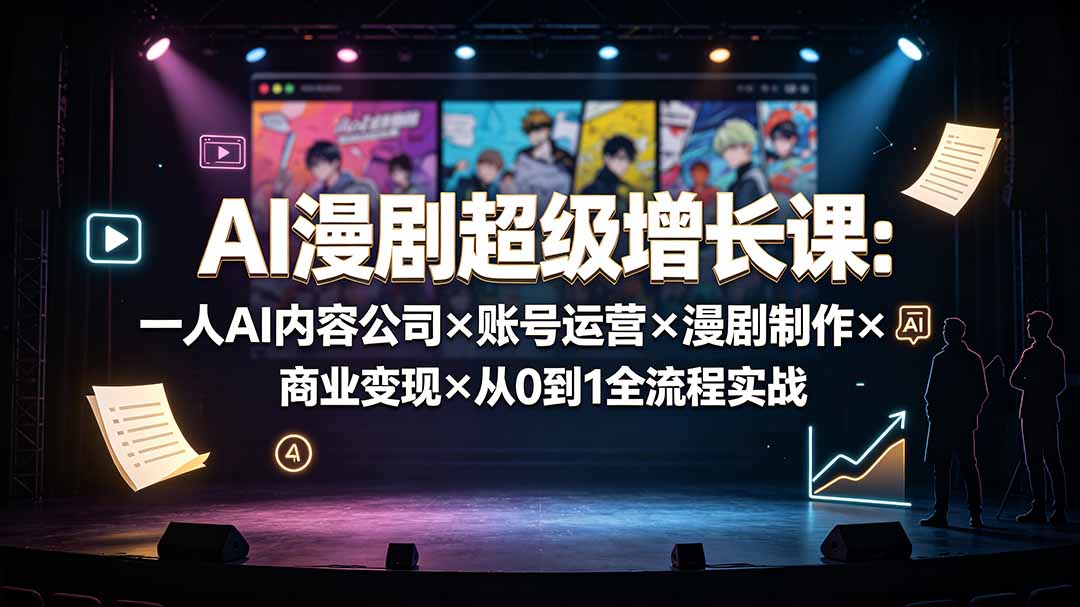（19553期）AI漫剧超级增长课：一人AI内容公司×账号运营×漫剧制作×商业变现×从0到1全流程实战-翌晨科技网