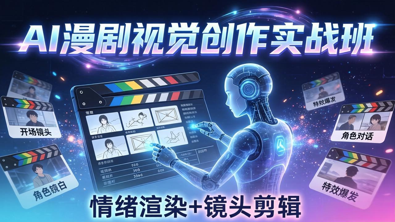 （17874期）AI漫剧视觉导演思维实战班，从脚本到成片全掌握，分镜设计情绪渲染一站学会-翌晨科技网